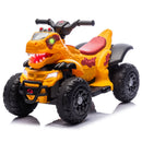 12V Yellow Dinosaur-Themed Ride-On ATV for Kids with Bluetooth Music and Microphone Magic Cars 1