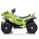 12V Kids' Dinosaur-Themed Ride-On ATV with Dual Drive, Bluetooth, USB, and LED Lights in Green Magic Cars 21