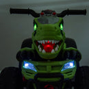 12V Kids' Dinosaur-Themed Ride-On ATV with Dual Drive, Bluetooth, USB, and LED Lights in Green Magic Cars 9