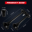 12V Dual Air Horn Kit with 150dB Loud Train Horns and Compressor in Black Magic Cars 1