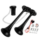 12V Dual Air Horn Kit with 150dB Loud Train Horns and Compressor in Black Magic Cars Variant 0