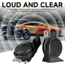 12V Dual-Tone Electric Snail Car Horn Kit Black Loud Waterproof Universal Magic Cars 7