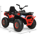 12V Electric Kids Ride-On Red ATV 4-Wheeler Quad with LED Lights Magic Cars 1