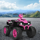 12V Electric Kids Ride-On Pink ATV 4-Wheeler Quad with Music and LED Lights Magic Cars 2