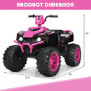 12V Electric Kids Ride-On 4 Wheeler ATV Quad with Music and LED Lights Pink Magic Cars 1