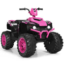 12V Electric Kids Ride-On 4 Wheeler ATV Quad with Music and LED Lights Pink Magic Cars 4