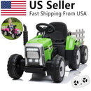 12V Electric Kids Ride On Tractor with Trailer Battery Powered Toy Car Magic Cars 12