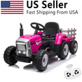 12V Electric Kids Ride On Tractor with Trailer Battery Powered Toy Car Magic Cars Variant 0