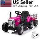 12V Electric Kids Ride On Tractor with Trailer Battery Powered Toy Car Magic Cars Variant 0