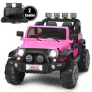 12V Pink Electric Ride-On Car for Kids with Remote Control, Storage Box, and Music Magic Cars 3