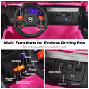 12V Pink Electric Ride-On Car for Kids with Remote Control, Storage Box, and Music Magic Cars 8