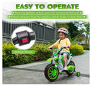 12V Electric Kids Ride-On Dirt Bike Motorcycle Toy with Training Wheels Green Magic Cars 1