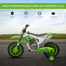 12V Electric Kids Ride-On Dirt Bike Motorcycle Toy with Training Wheels Green Magic Cars 3
