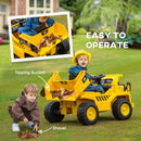 12V Electric Ride-On Excavator Toy with Remote-Controlled Bucket Shovel for Kids Ages 3-6 Magic Cars 4