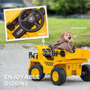 12V Electric Ride-On Excavator Toy with Remote-Controlled Bucket Shovel for Kids Ages 3-6 Magic Cars 6