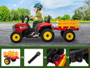 12V Electric Battery-Powered Kids Ride-On Tractor with Trailer Toy Magic Cars 10