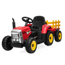 12V Electric Battery-Powered Kids Ride-On Tractor with Trailer Toy Magic Cars 12