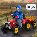 12V Electric Battery-Powered Kids Ride-On Tractor with Trailer Toy Magic Cars 1