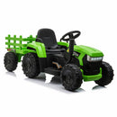12V Battery-Powered Electric Ride-On Kids Tractor with Trailer Toy Magic Cars 12