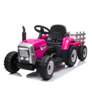 12V Electric Battery-Powered Kids Ride-On Tractor with Trailer Toy Magic Cars 0