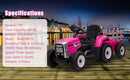 12V Electric Battery-Powered Kids Ride-On Tractor with Trailer Toy Magic Cars 9