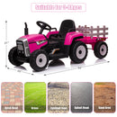 12V Electric Battery-Powered Kids Ride-On Tractor with Trailer Toy Magic Cars 11