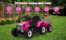 12V Electric Battery-Powered Kids Ride-On Tractor with Trailer Toy Magic Cars 7