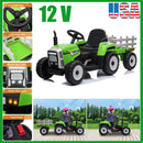 12V Electric Battery-Powered Kids Ride-On Tractor with Trailer Toy Magic Cars Variant 0