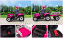 12V Electric Kids Ride-On Tractor Ground Loader with MP3 Player and LED Lights in Green or Pink Magic Cars 10