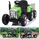 12V Electric Kids Ride-On Tractor Ground Loader with MP3 Player and LED Lights in Green or Pink Magic Cars 12
