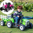 12V Electric Kids Ride-On Tractor with Trailer, Remote Control, 3-Speed Battery Powered Toy Magic Cars 14