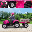 12V Electric Kids Ride-On Tractor with Trailer, Remote Control, 3-Speed Battery Powered Toy Magic Cars 7