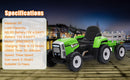 12V Electric Kids Ride On Tractor with Trailer and LED Lights, Battery Powered Toy Magic Cars 13