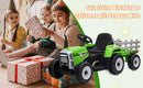 12V Electric Kids Ride On Tractor with Trailer and LED Lights, Battery Powered Toy Magic Cars 14