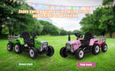 12V Electric Kids Ride On Tractor with Trailer and LED Lights, Battery Powered Toy Magic Cars 9