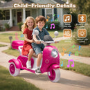 12V Electric 3-Wheel Ride-On Motorcycle Tricycle for Kids Ages 3-6 with 1.86-3.11 MPH Speed Magic Cars 7
