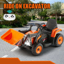 12V Orange Electric Ride-On Excavator Truck with 3 Speeds, Music, Lights, and Remote Control Magic Cars 0