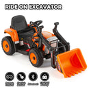 12V Orange Electric Ride-On Excavator Truck with 3 Speeds, Music, Lights, and Remote Control Magic Cars 3