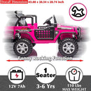 12V Electric Ride-On Jeep Truck for Kids with Remote Control and USB Charging Pink Magic Cars 2