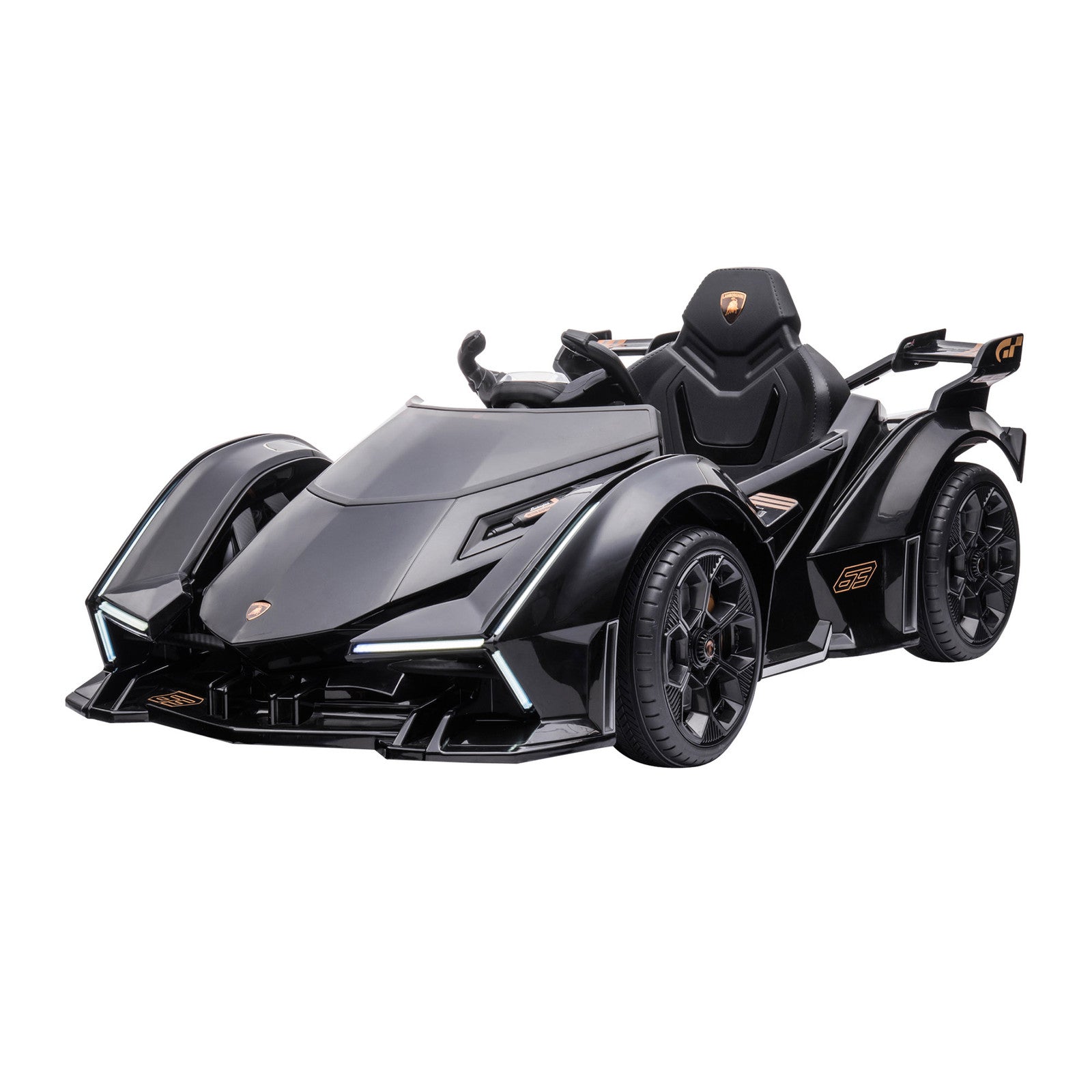 12V Electric Ride-on Car with Remote Control, Bluetooth, Black