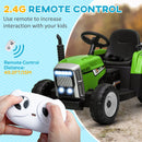 12V Electric Ride-On Tractor with Trailer and 25W Dual Motors in Green Magic Cars 5