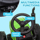 12V Electric Ride-On Tractor with Trailer and 25W Dual Motors in Green Magic Cars 6