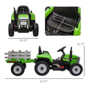 12V Electric Ride-On Tractor with Trailer, 25W Dual Motors, Green Magic Cars 2