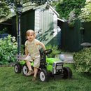12V Electric Ride-On Tractor with Trailer, 25W Dual Motors, Green Magic Cars 8