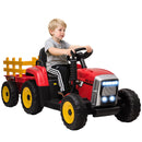 12V Red Electric Ride-On Tractor with Trailer and 25W Dual Motors Magic Cars 0