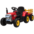 12V Red Electric Ride-On Tractor with Trailer and 25W Dual Motors Magic Cars 3