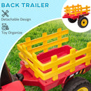 12V Red Electric Ride-On Tractor with Trailer and 25W Dual Motors Magic Cars 4