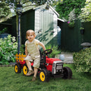12V Red Electric Ride-On Tractor with Trailer and 25W Dual Motors Magic Cars 8