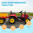 12V Red Electric Ride-On Tractor with Trailer and 25W Dual Motors Magic Cars 9