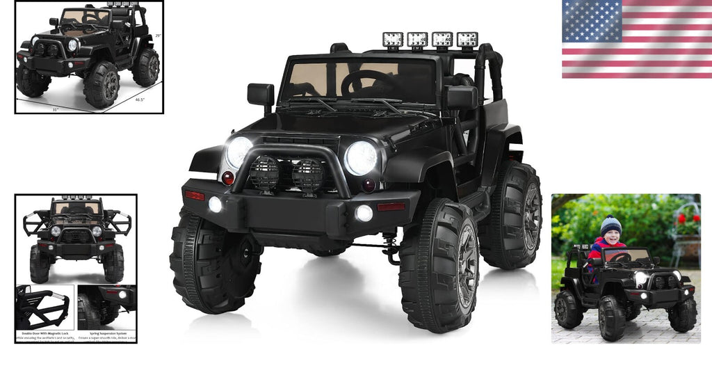 Remote Ride On Trucks 12V Electric Ride On Truck with Double Doors, Parental Control & Suspension